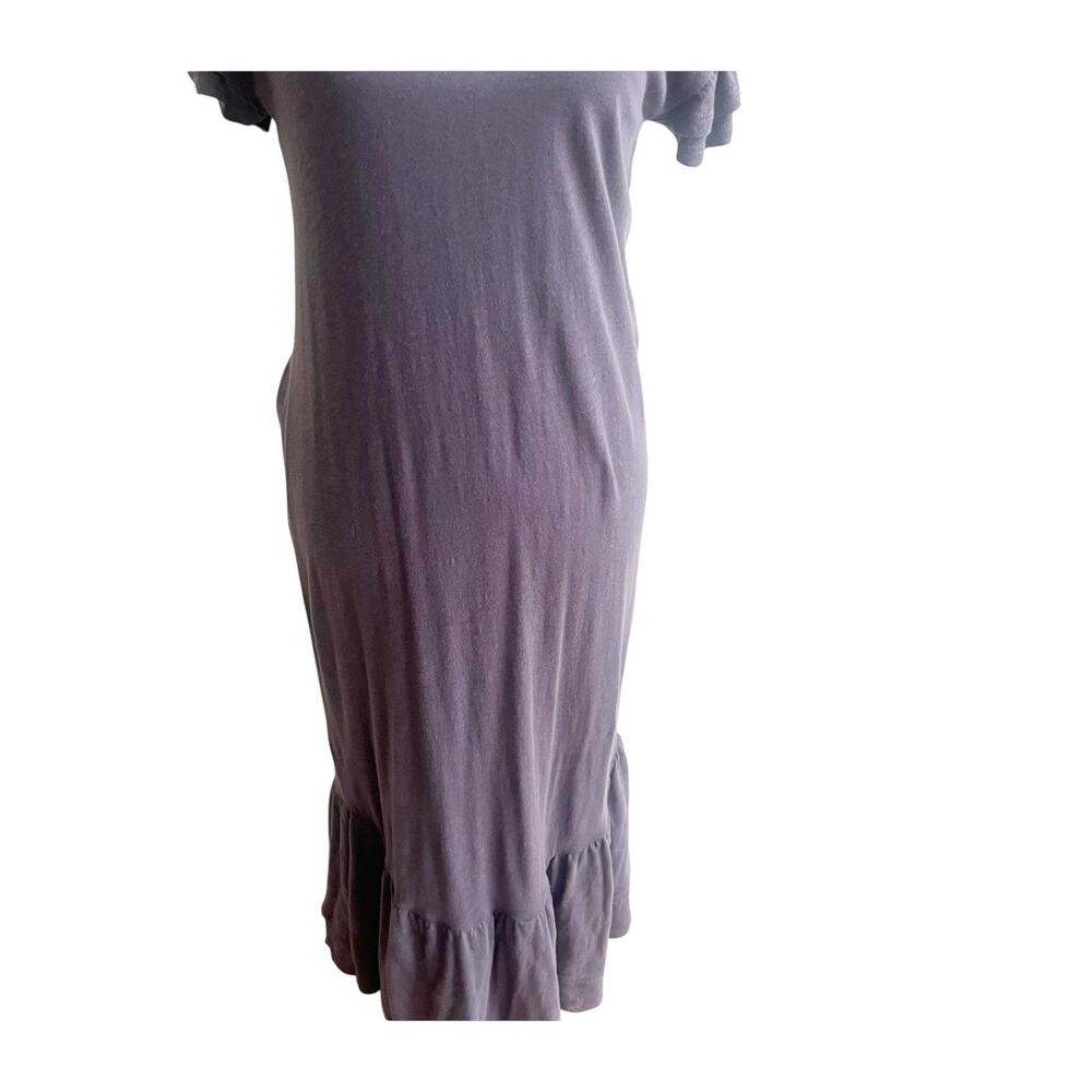 Z Supply Gray V-Neck Ruffle Sleeve Zella Cotton Slub Midi Dress Size XS - Picture 7 of 15